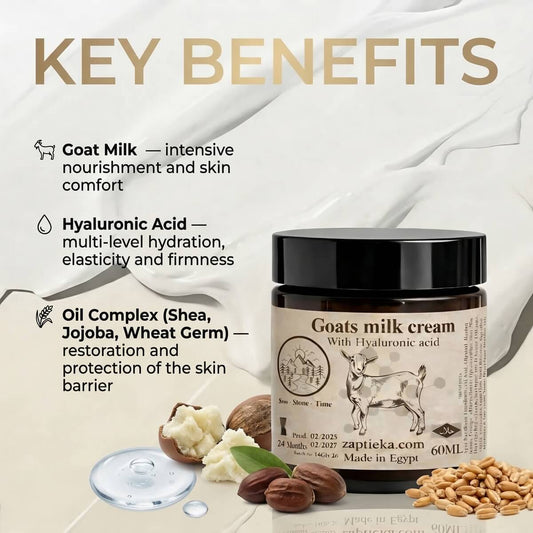 Goats milk cream with Hyaluronic acid