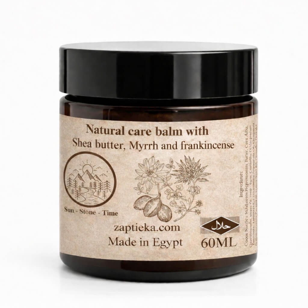 Natural care balm with shea butter, myrrh and frankincense