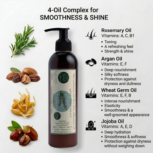 Hair Conditioner with Shea Butter and Rosemary Essential Oil for Strength and Volume