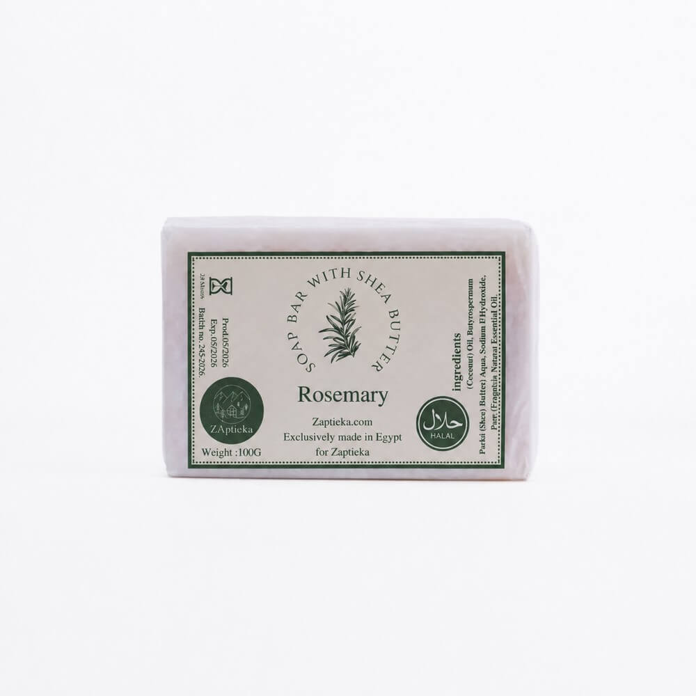Natural oil-based soap with rosemary essential oil for face and body