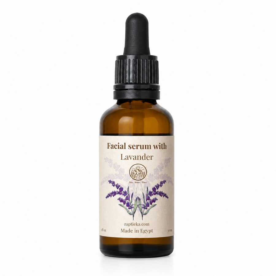 Rejuvenating serum with lavender essential oil for the face