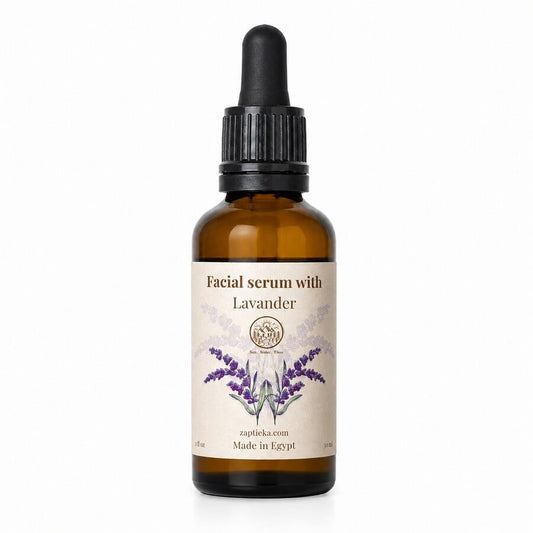 Rejuvenating serum with lavender essential oil for the face