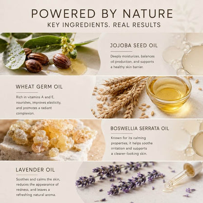 Rejuvenating serum with lavender essential oil for the face