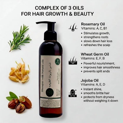 Shampoo with Natural Oils & Rosemary Essential Oil for Hair Strength and Volume