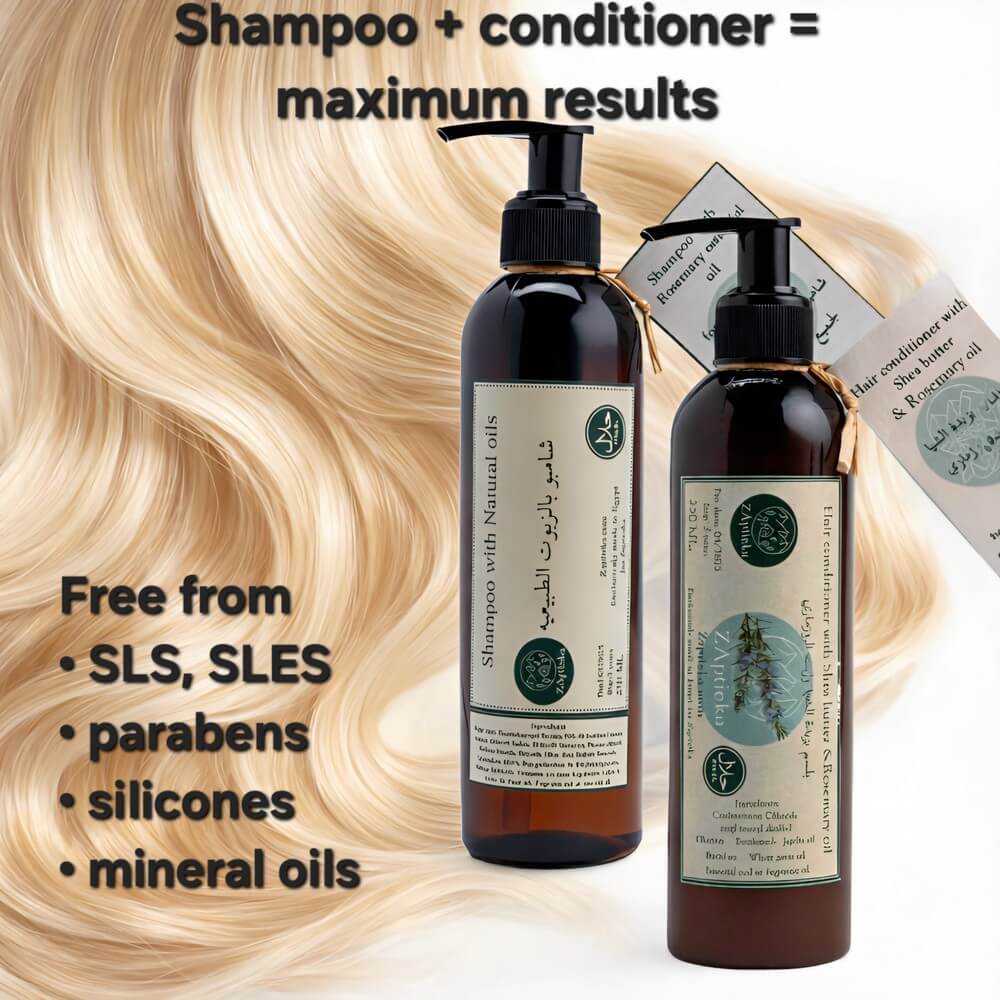 Shampoo with Natural Oils & Rosemary Essential Oil for Hair Strength and Volume