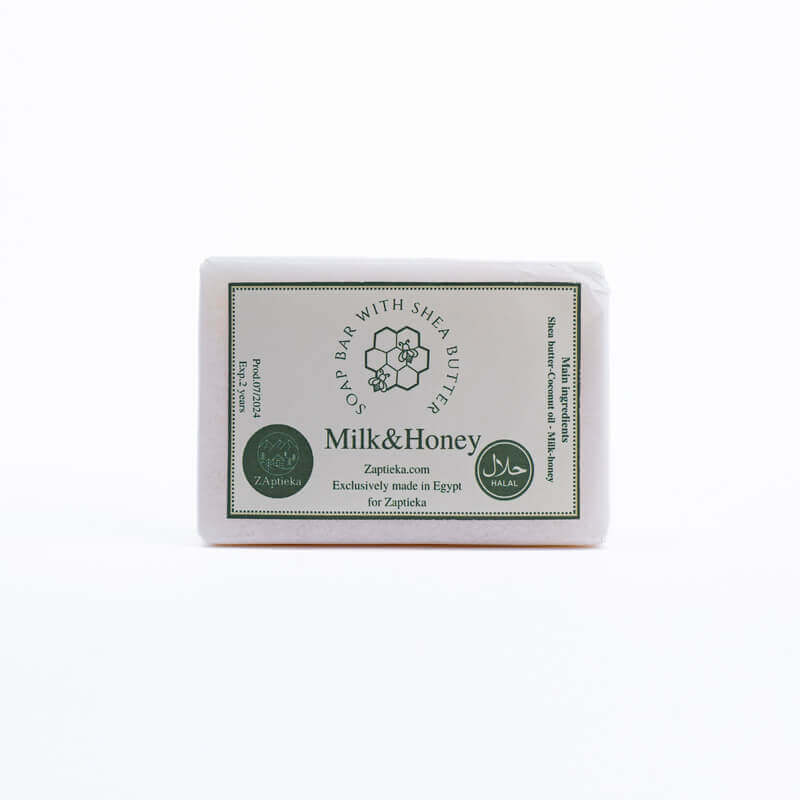 Natural oil soap with milk and honey for face and body
