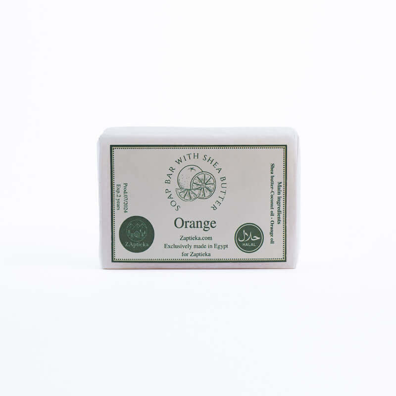 Natural oil soap with orange essential oil for face and body
